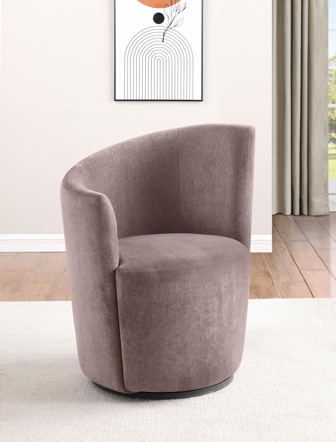 Sillón giratorio tapizado Nueva con respaldo curvo