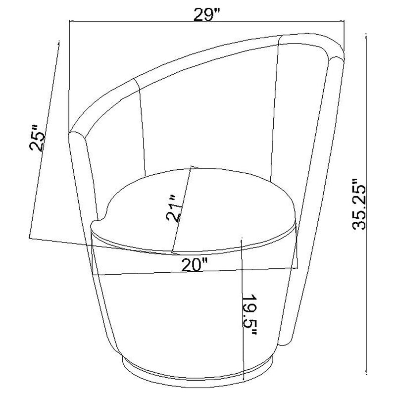 Sillón giratorio tapizado Nueva con respaldo curvo
