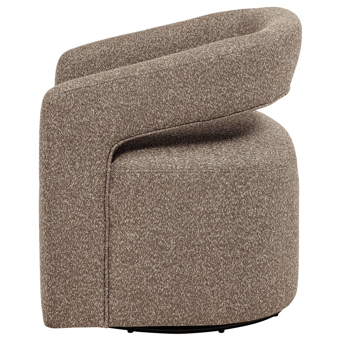 Westhill Boucle Upholstered Swivel Accent Chair Rocky Road