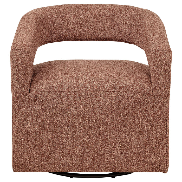 Westhill Boucle Upholstered Swivel Accent Chair Rocky Road