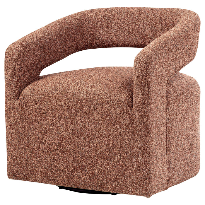 Westhill Boucle Upholstered Swivel Accent Chair Rocky Road