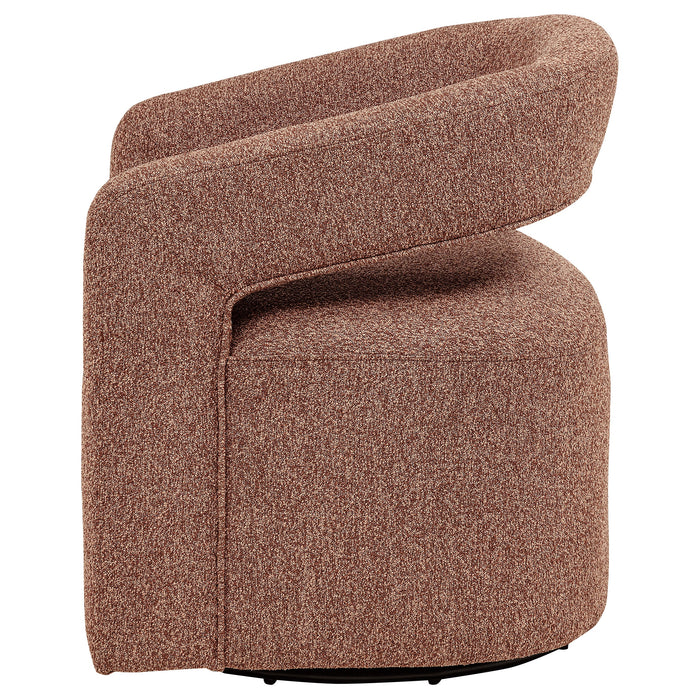 Westhill Boucle Upholstered Swivel Accent Chair Rocky Road