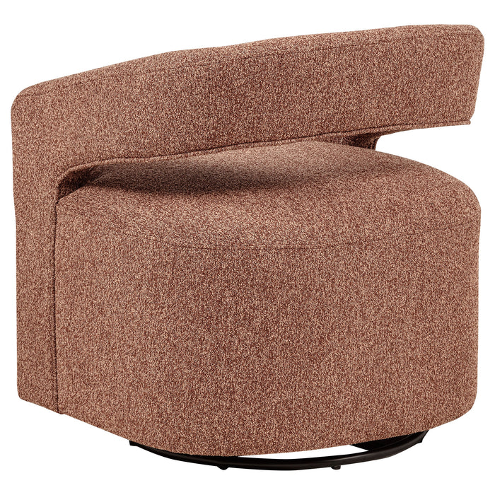 Westhill Boucle Upholstered Swivel Accent Chair Rocky Road