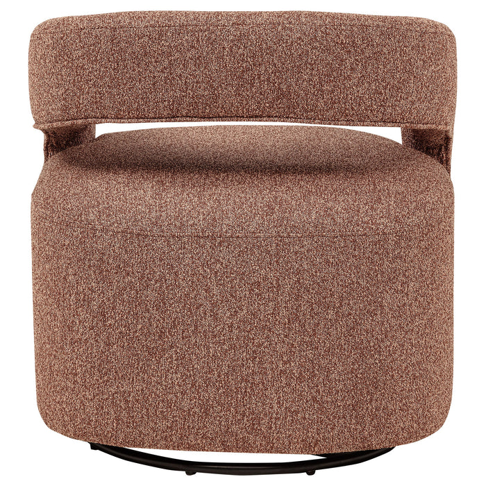 Westhill Boucle Upholstered Swivel Accent Chair Rocky Road
