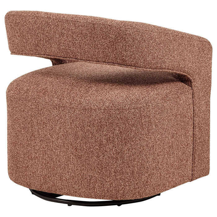 Westhill Boucle Upholstered Swivel Accent Chair Rocky Road