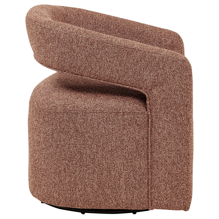 Westhill Boucle Upholstered Swivel Accent Chair Rocky Road