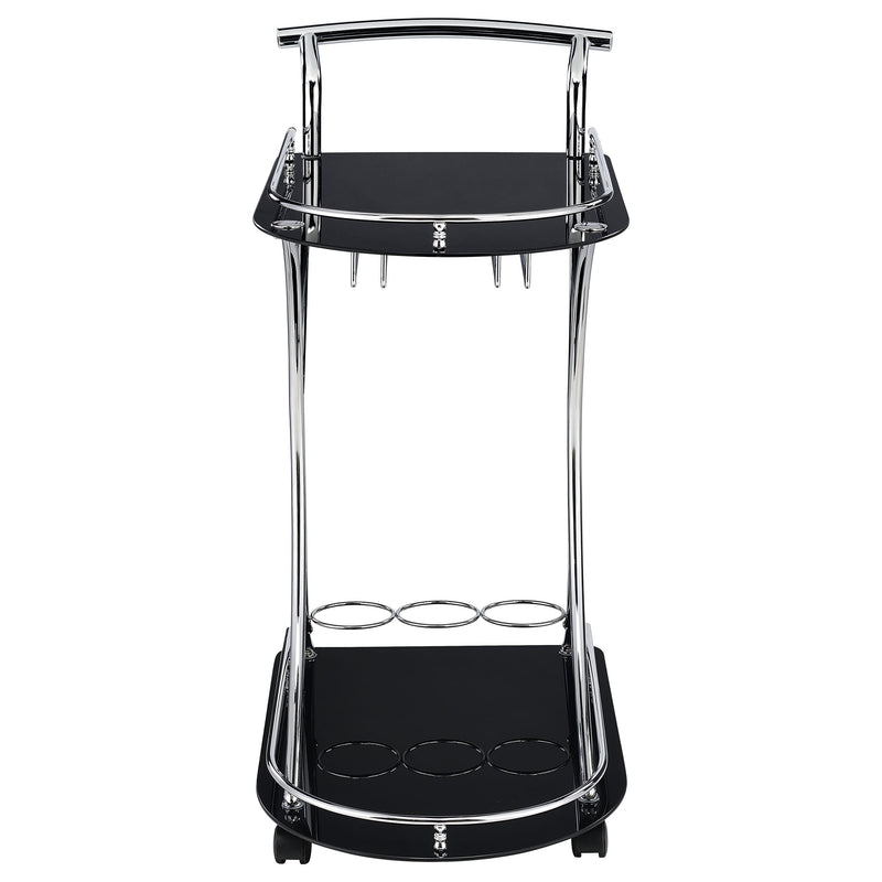 Elfman 2-tier Glass Shelf Metal Bar Cart