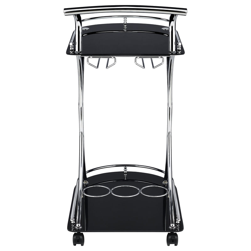 Elfman 2-tier Glass Shelf Metal Bar Cart