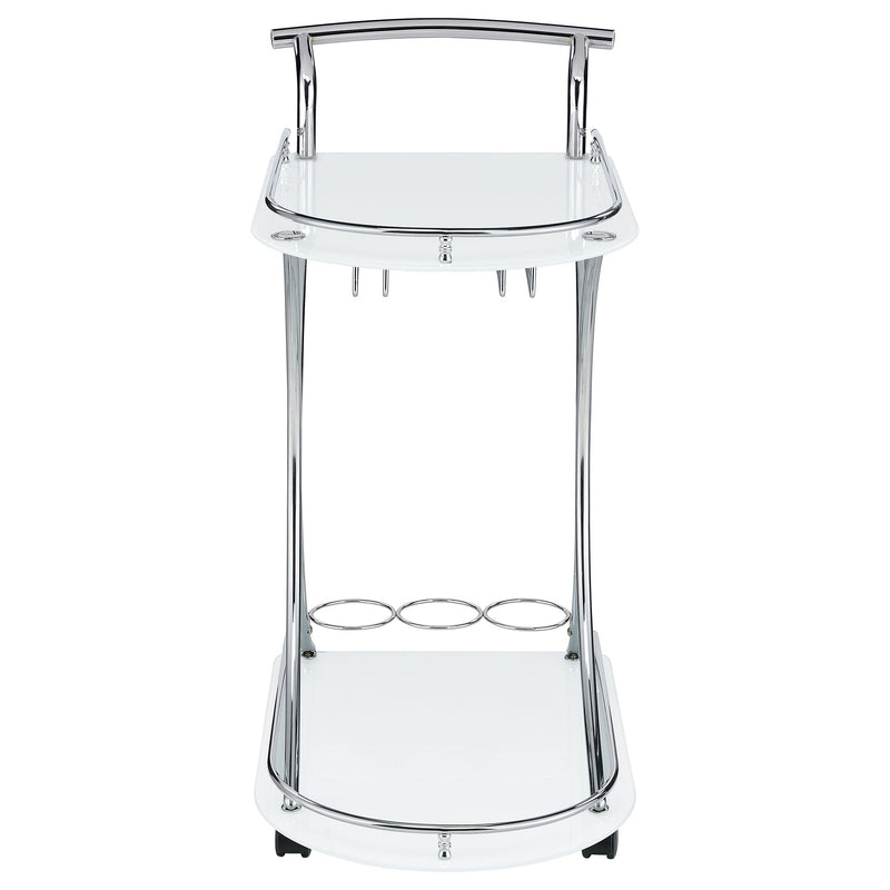 Elfman 2-tier Glass Shelf Metal Bar Cart