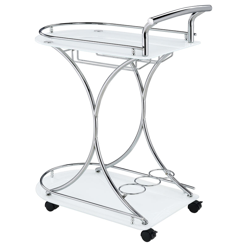 Elfman 2-tier Glass Shelf Metal Bar Cart
