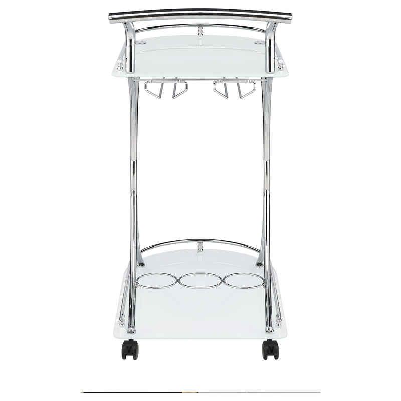 Elfman 2-tier Glass Shelf Metal Bar Cart