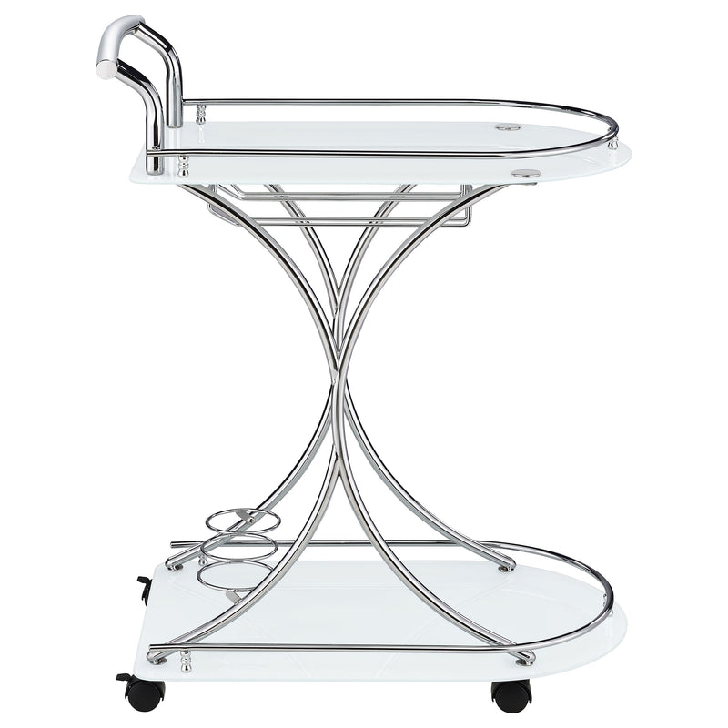 Elfman 2-tier Glass Shelf Metal Bar Cart