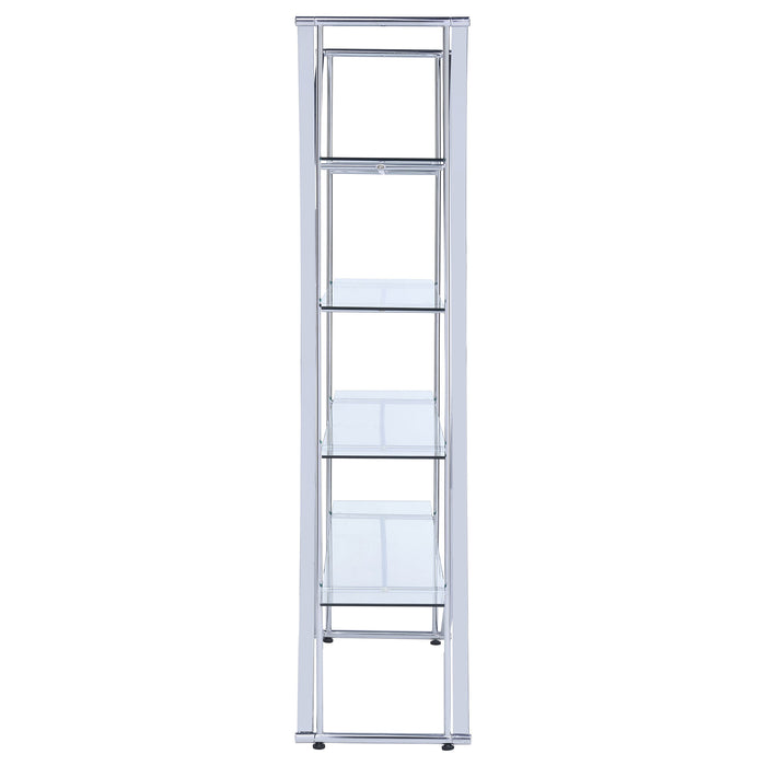 Larson 4-tier Bookcase Chrome and Clear