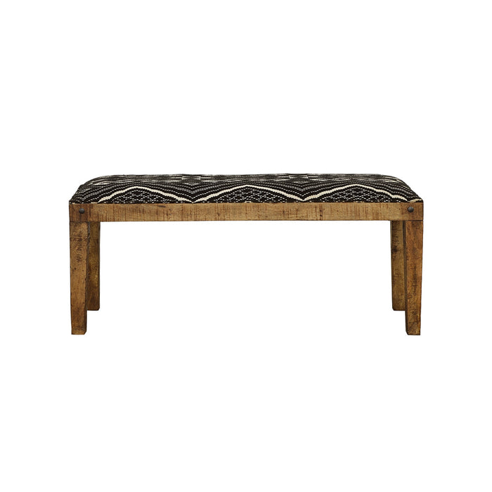 Aiden Sled Leg Upholstered Accent Bench Black and White