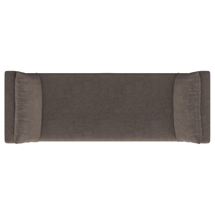 Robin Upholstered Accent Bench with Armrests Brown