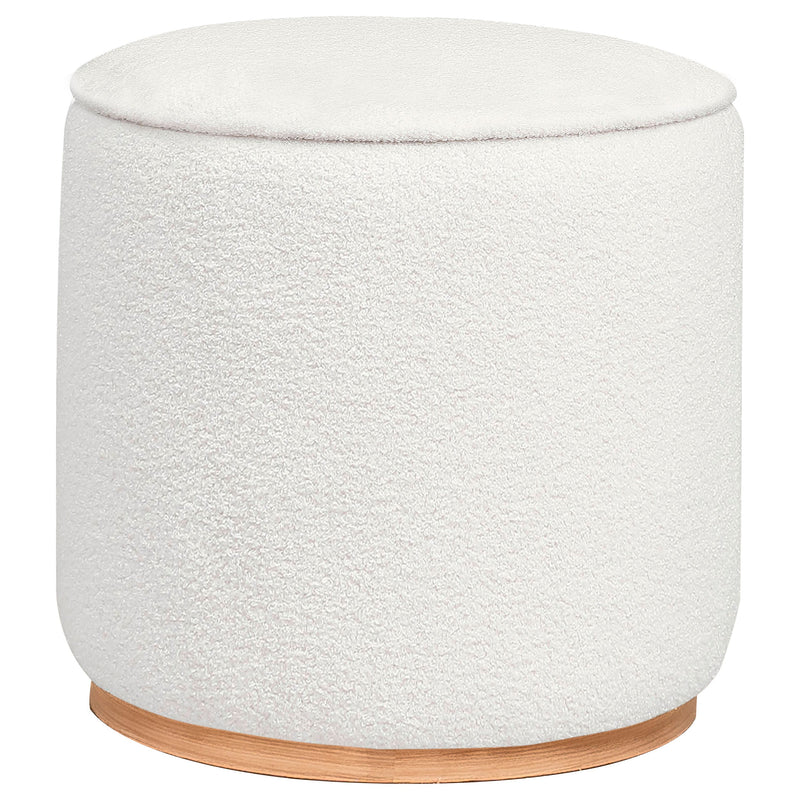 Zena Faux Sheepskin Upholstered Round Ottoman