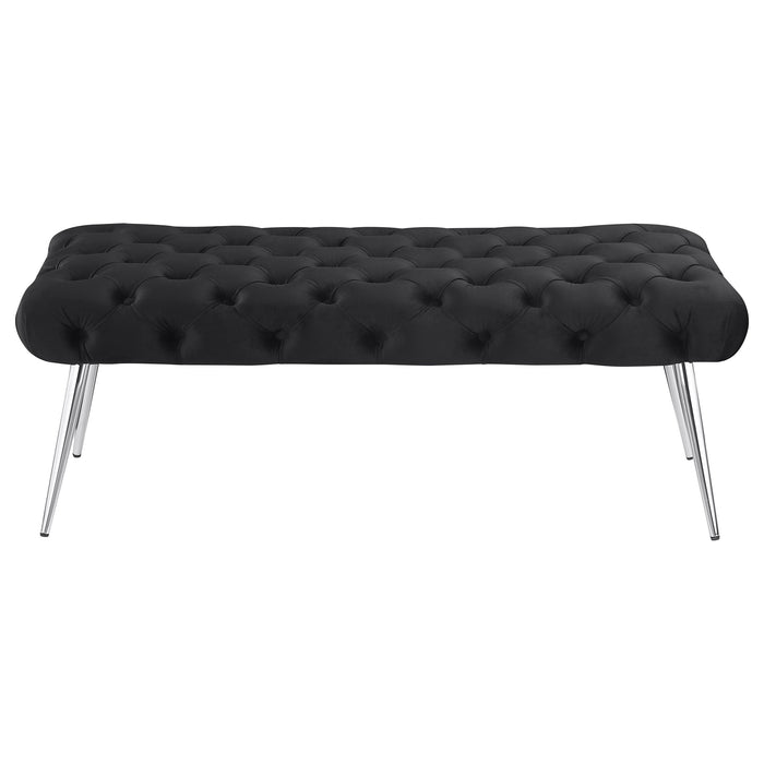 Ella Upholstered Tufted Bench Stainless Steel Legs
