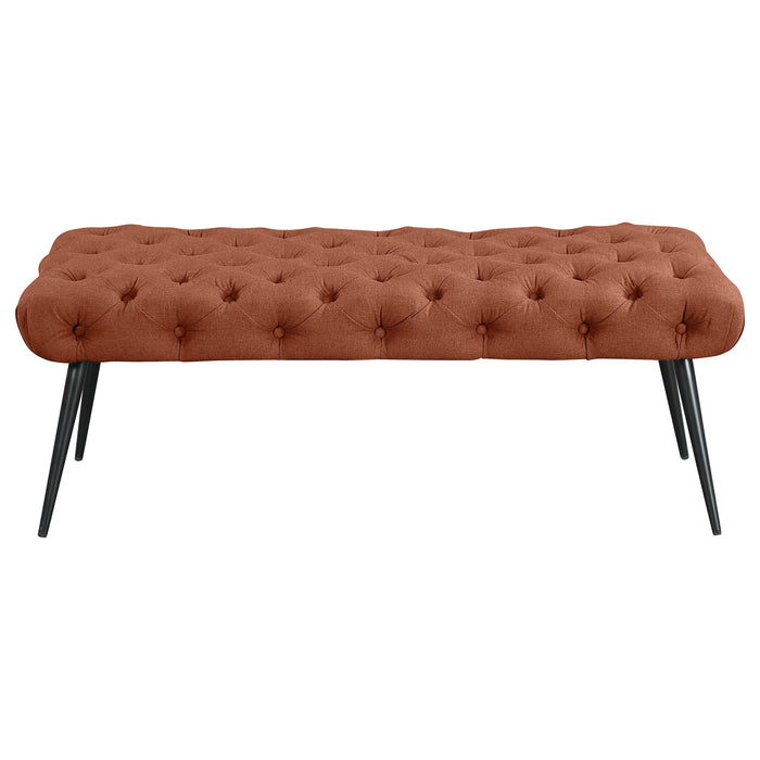 Ella Upholstered Tufted Bench Stainless Steel Legs