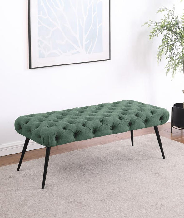 Ella Upholstered Tufted Bench Stainless Steel Legs