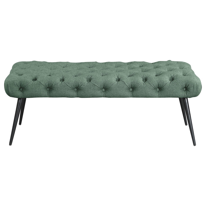 Ella Upholstered Tufted Bench Stainless Steel Legs