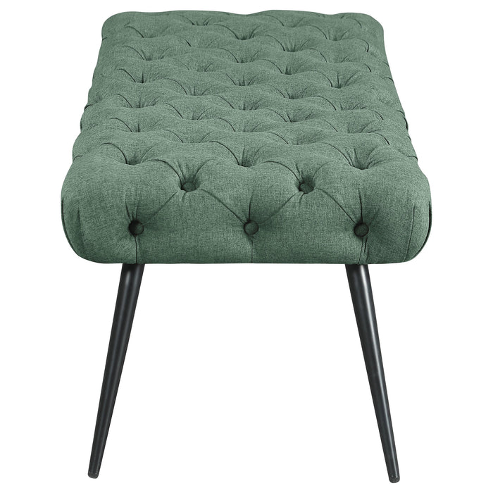 Ella Upholstered Tufted Bench Stainless Steel Legs