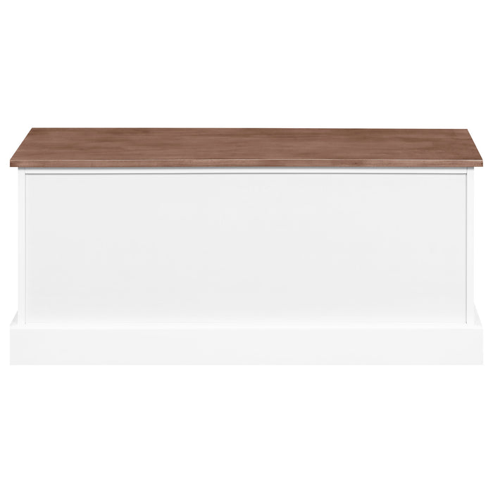 Alma 3-drawer Storage Bench White and Weathered Grey