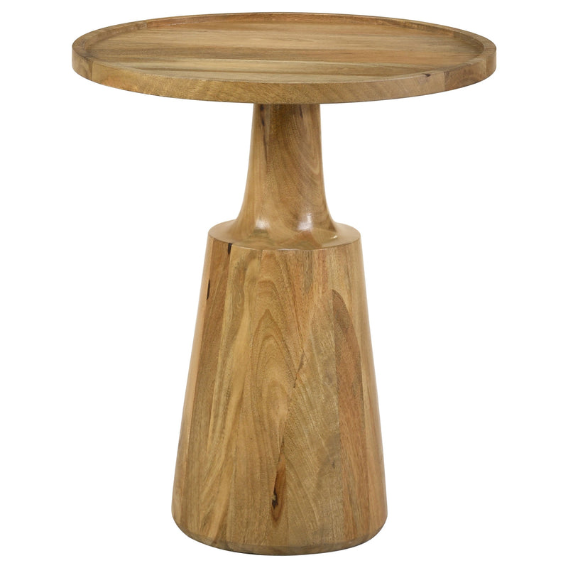 Mesa auxiliar Ixia redonda de madera maciza