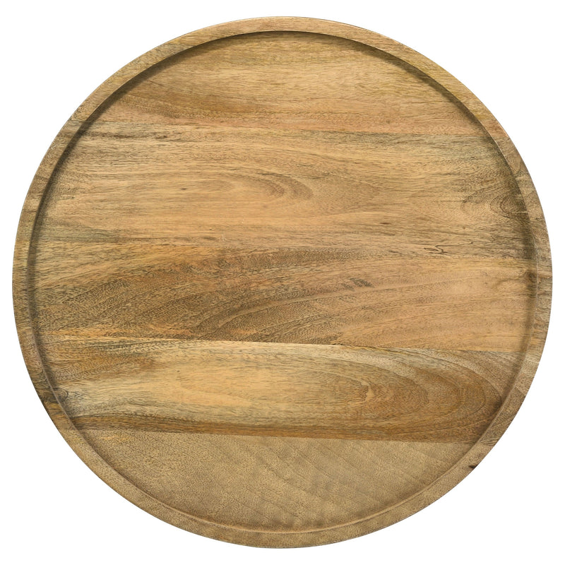 Mesa auxiliar Ixia redonda de madera maciza