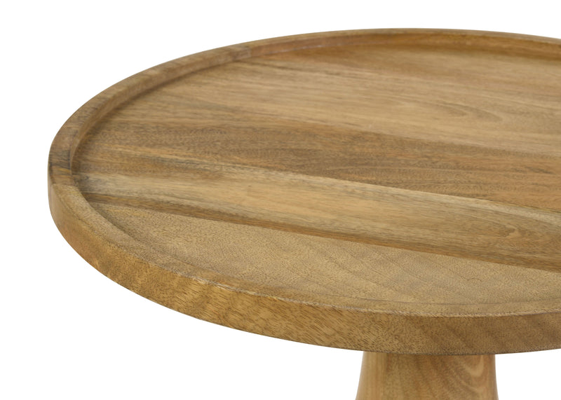 Mesa auxiliar Ixia redonda de madera maciza