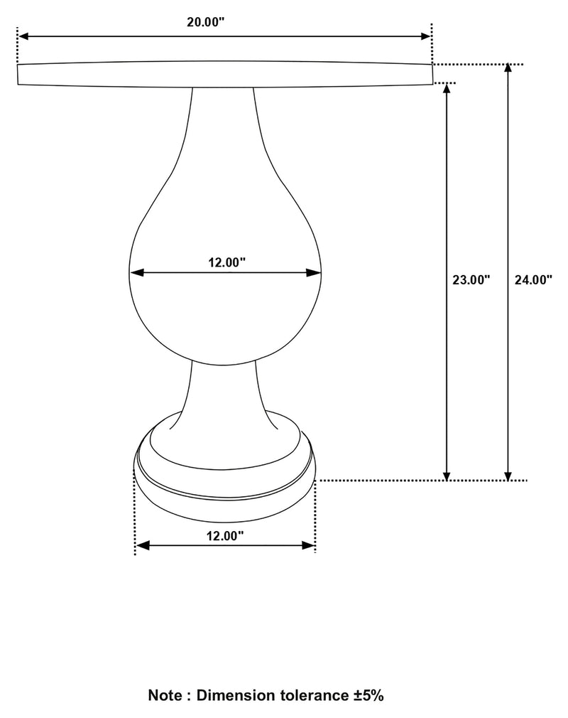 Mesa auxiliar decorativa redonda con base de pedestal Dianella