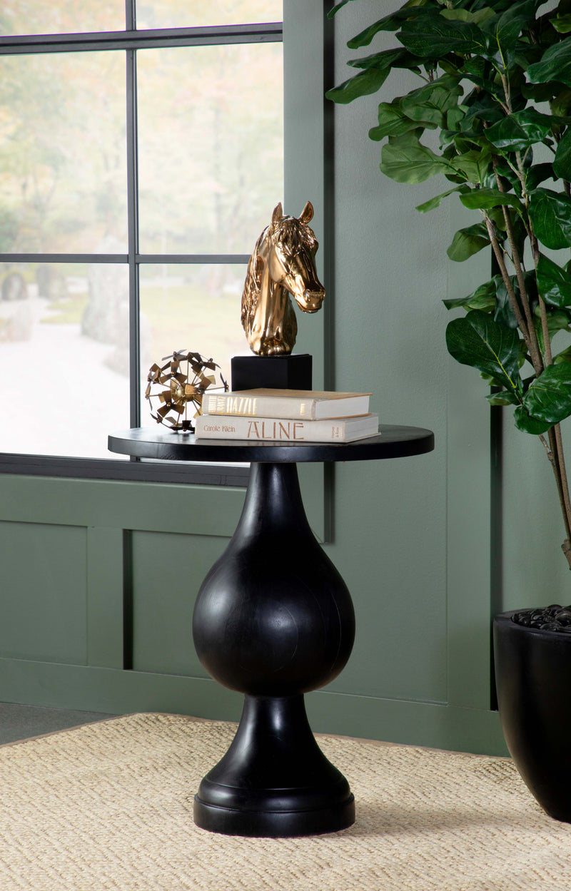 Mesa auxiliar decorativa redonda con base de pedestal Dianella