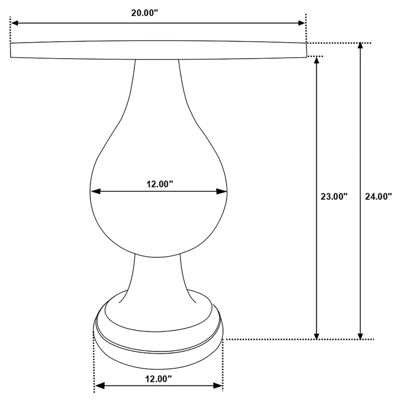 Mesa auxiliar decorativa redonda con base de pedestal Dianella