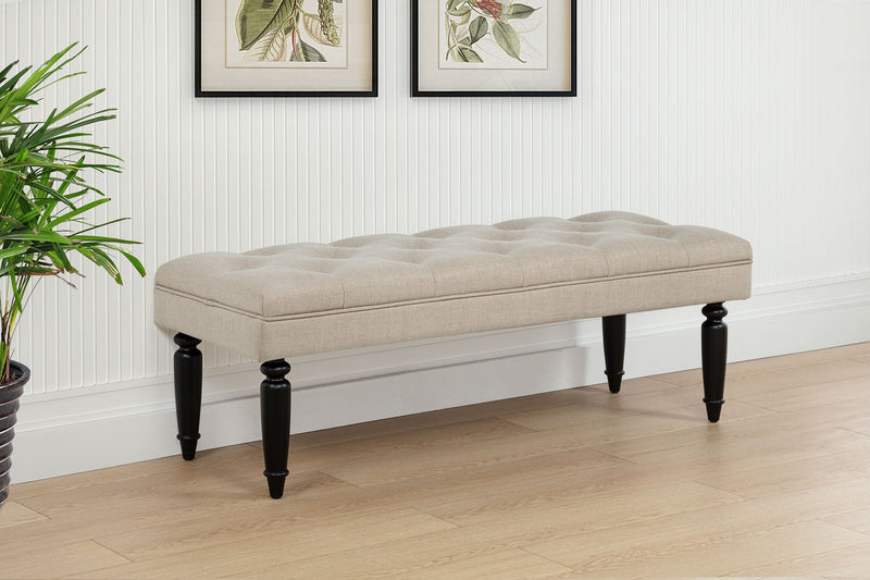 Banco decorativo Marsha de 52 pulgadas, tapizado, para la entrada, color Latte