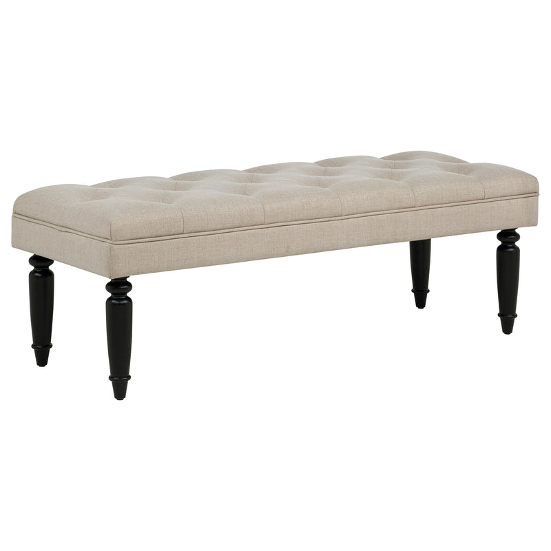 Banco decorativo Marsha de 52 pulgadas, tapizado, para la entrada, color Latte