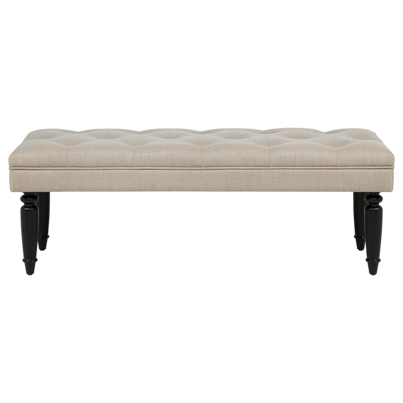 Banco decorativo Marsha de 52 pulgadas, tapizado, para la entrada, color Latte