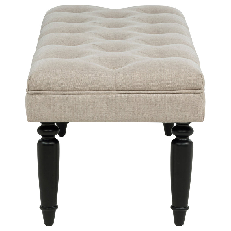 Banco decorativo Marsha de 52 pulgadas, tapizado, para la entrada, color Latte