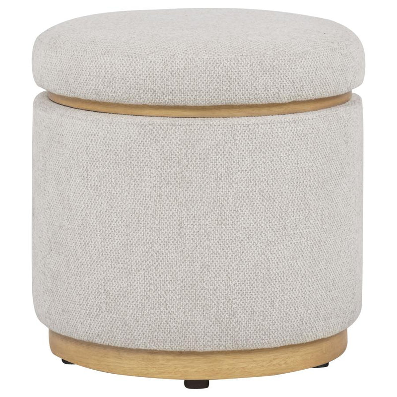 Remuda Boucle Upholstered Round Storage Ottoman
