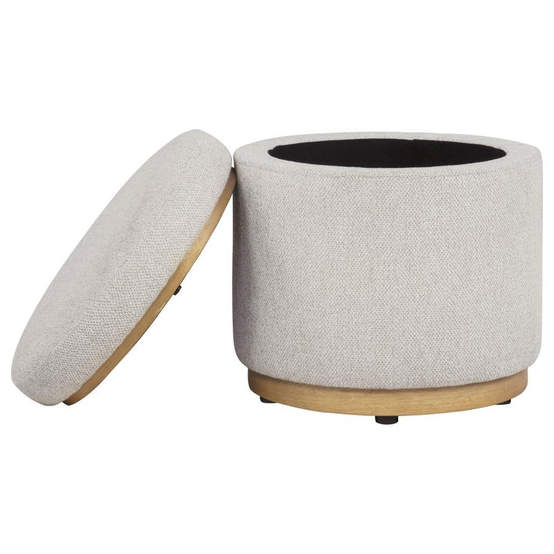 Remuda Boucle Upholstered Round Storage Ottoman