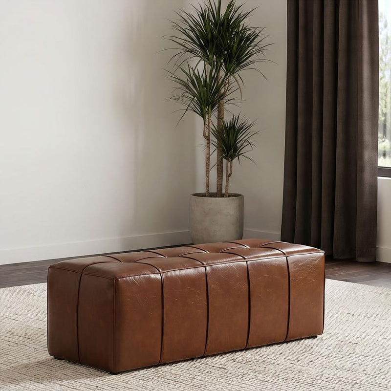 Farrell Faux Leather Upholstered Bench