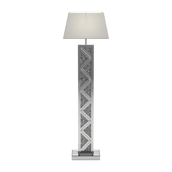 Carmen Geometric Base Floor Lamp Silver