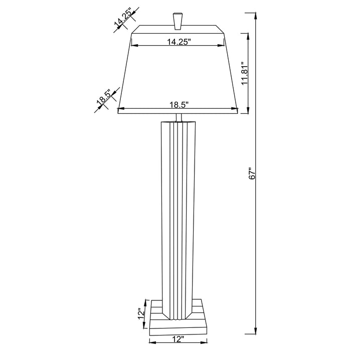 Elena 67-inch Square Tapered Mirrored Floor Lamp Brown