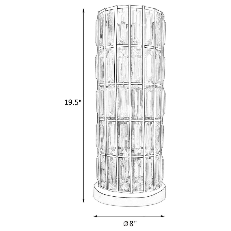 Lámpara de mesa de noche con pantalla de cristal de 20 pulgadas Wanda
