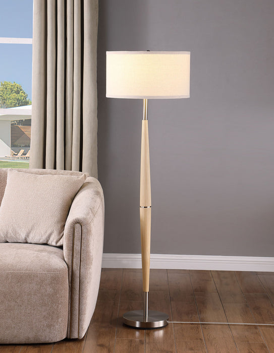 Flanary 58-inch Drum Shade Tapered Floor Lamp Natural