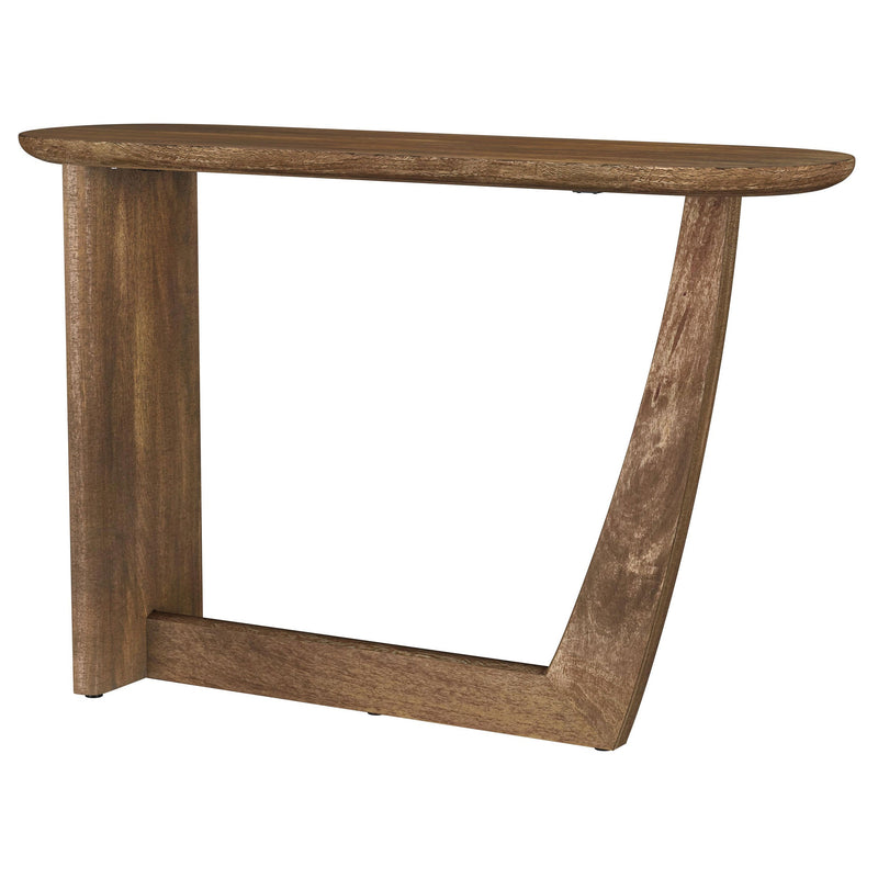 Fletcher Oval Mesa Consola de Entrada de Madera Maciza de Mango Marrón
