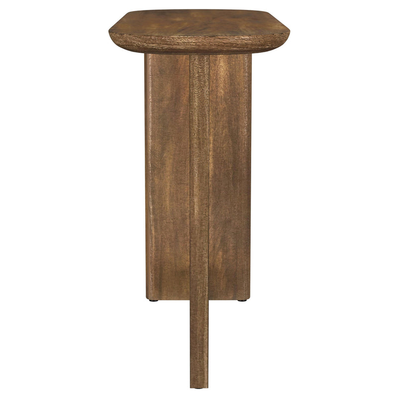 Fletcher Oval Mesa Consola de Entrada de Madera Maciza de Mango Marrón