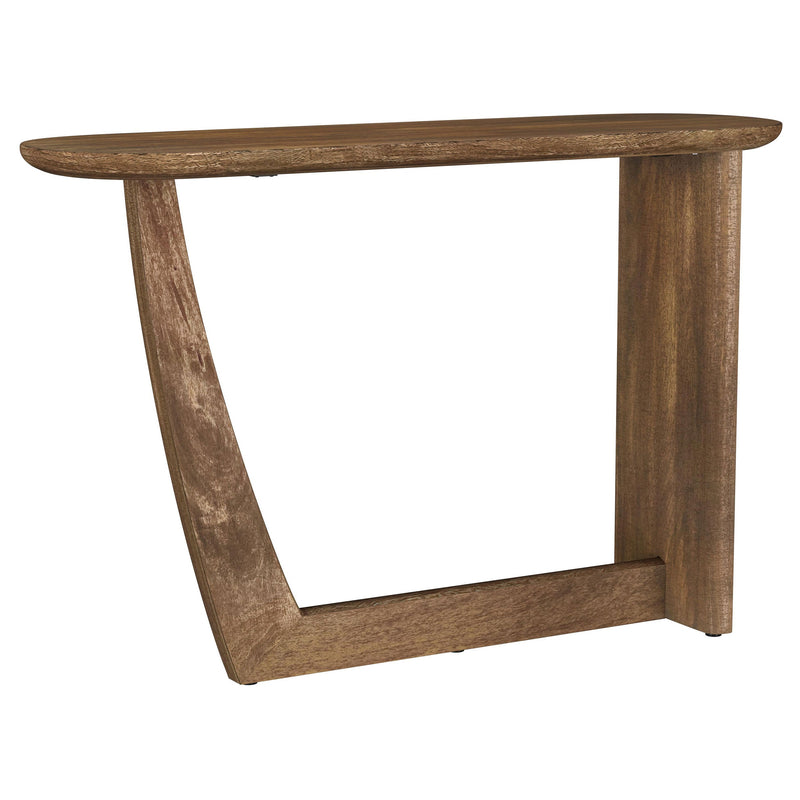 Fletcher Oval Mesa Consola de Entrada de Madera Maciza de Mango Marrón