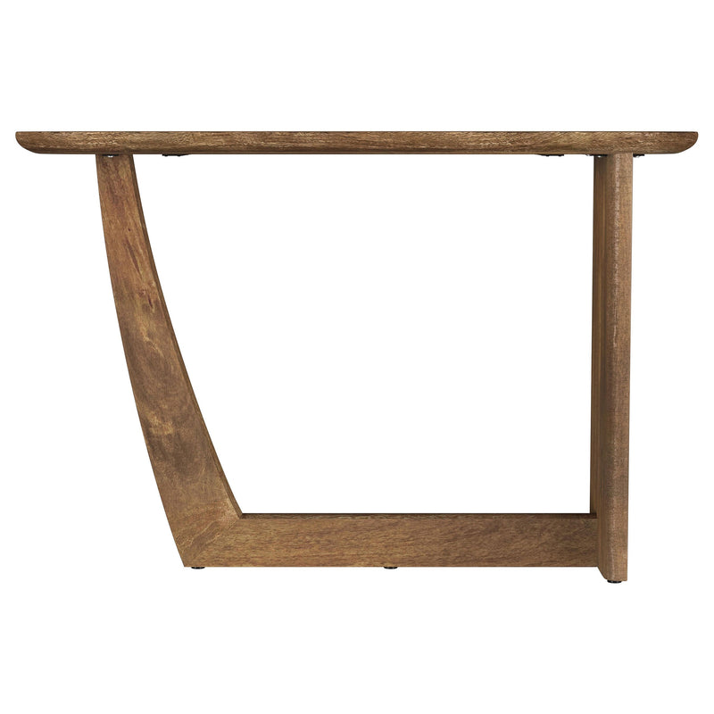 Fletcher Oval Mesa Consola de Entrada de Madera Maciza de Mango Marrón