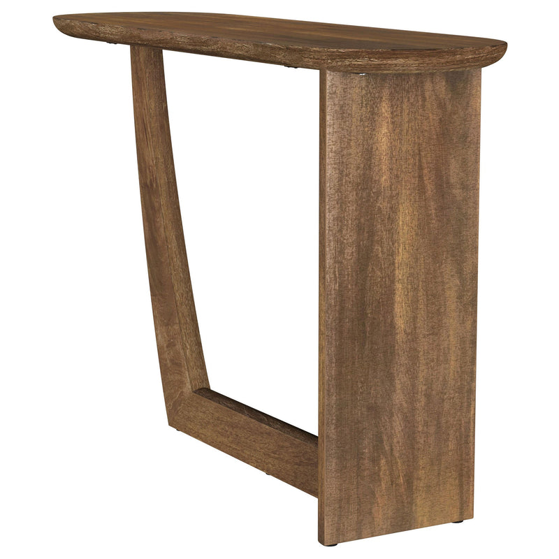 Fletcher Oval Mesa Consola de Entrada de Madera Maciza de Mango Marrón