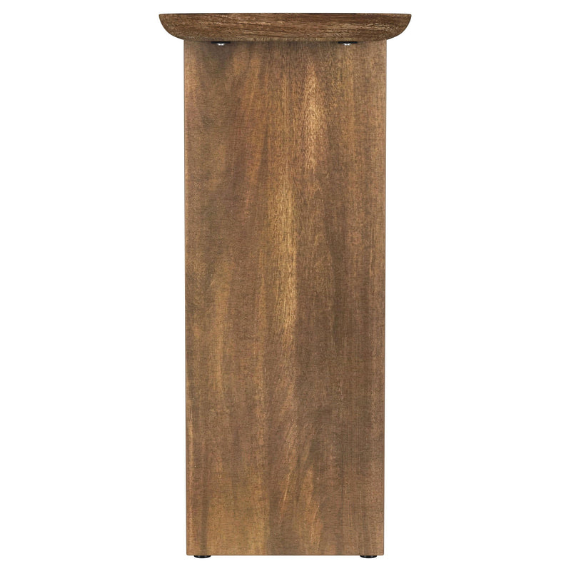 Fletcher Oval Mesa Consola de Entrada de Madera Maciza de Mango Marrón