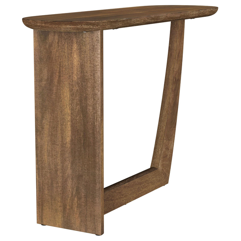 Fletcher Oval Mesa Consola de Entrada de Madera Maciza de Mango Marrón